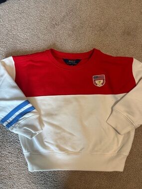 Polo by Ralph Lauren Red, White & Blue Stripe Crewneck Sweatshirt - Kids